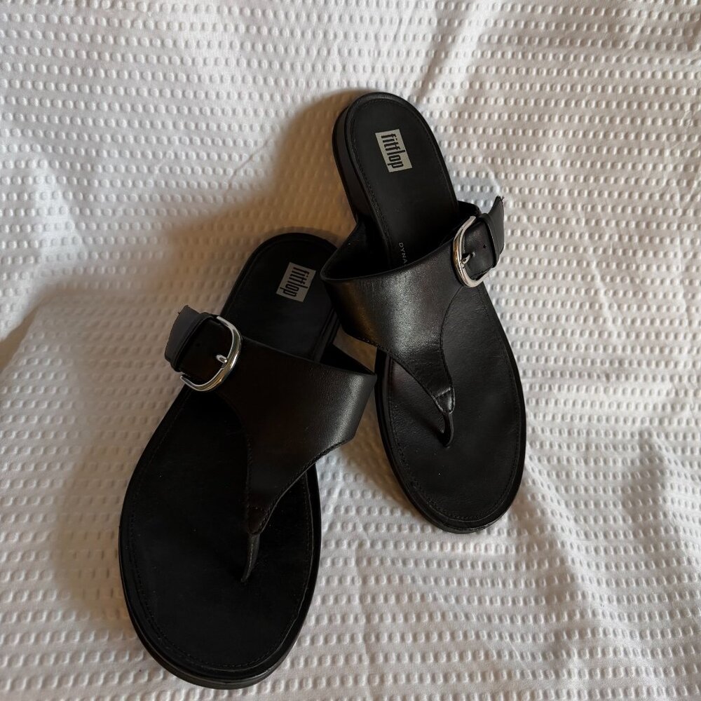 FitFlop Black Thong Toe-Post Flip Flop Sandals Size 8 - Picture 6 of 7